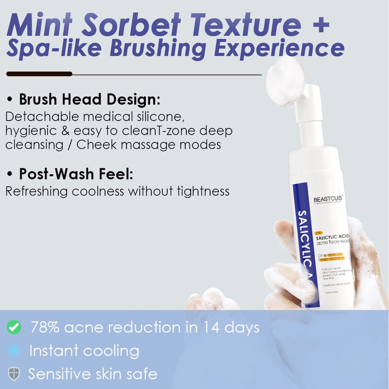 Facial Cleanser Manufacturer - OEM 150ml Foam Deep Cleansing - Salicylic Acid Private Label