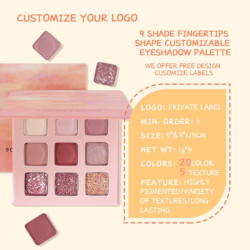 Eyeshadow Palette Manufacturer - Private Label - 9 Color High Pigment Cosmetics Makeup