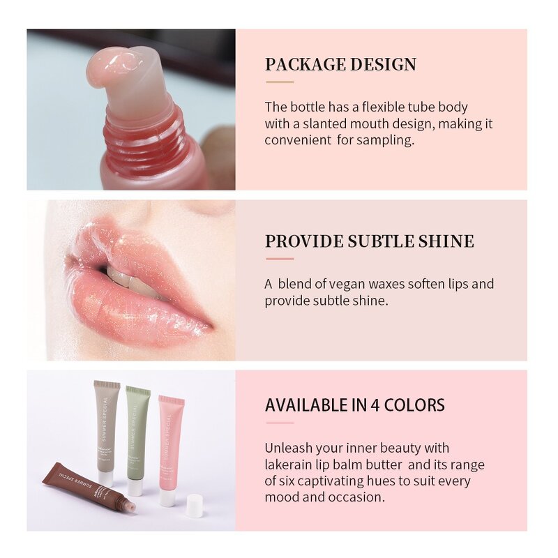 Lip Gloss Manufacturer - Lakerain - Summer Butter Balm 15G Moisturizing Pink Sugar Lipstick