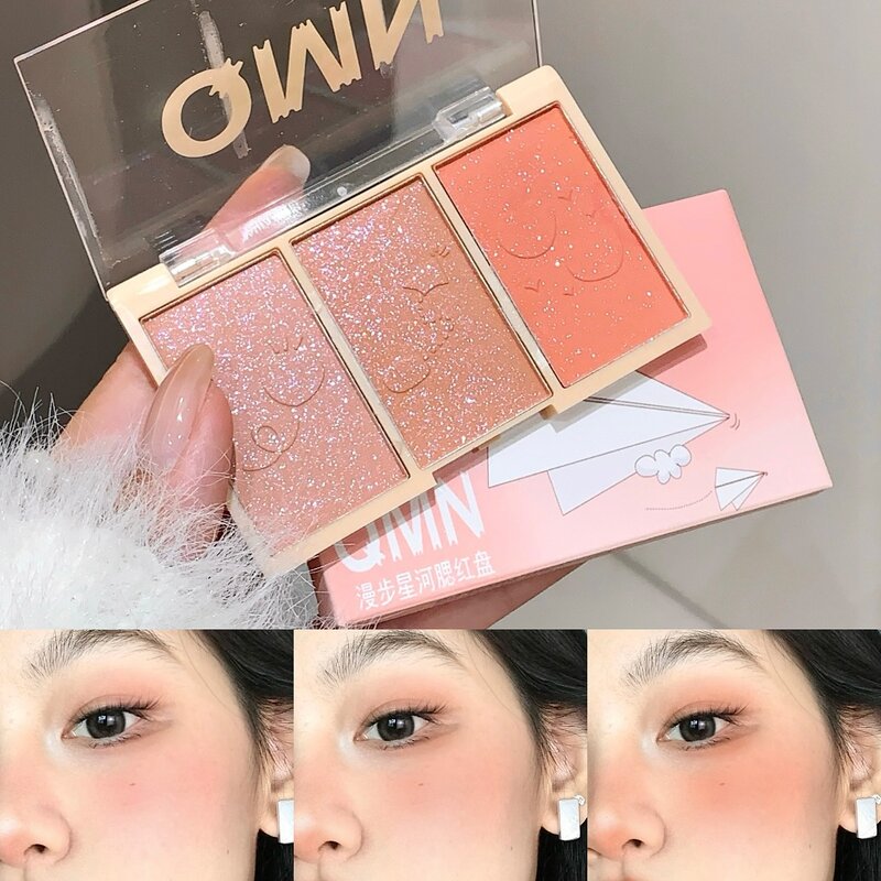 Blush Palette Manufacturer - QMN Private Label - 3 Color Matte Pearl Bronzer Face Powder