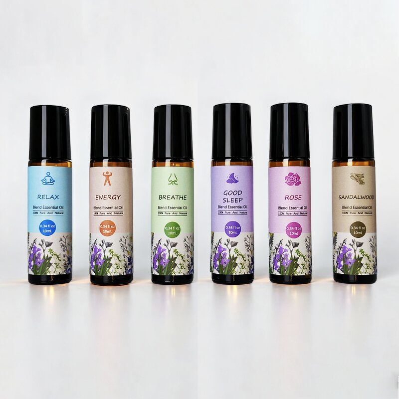 Body Oil Manufacturer - Popular New Arrival 10ml Natural Lavender Rosemary Castor Fresh Ginger Roll-on