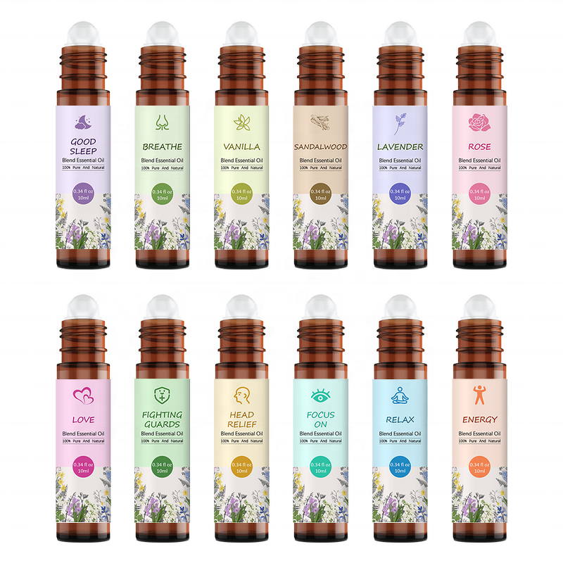 Essential Oil Blend Manufacturer - Custom Label 100% Pure Natural Organic Ball Roller Pressure Happy