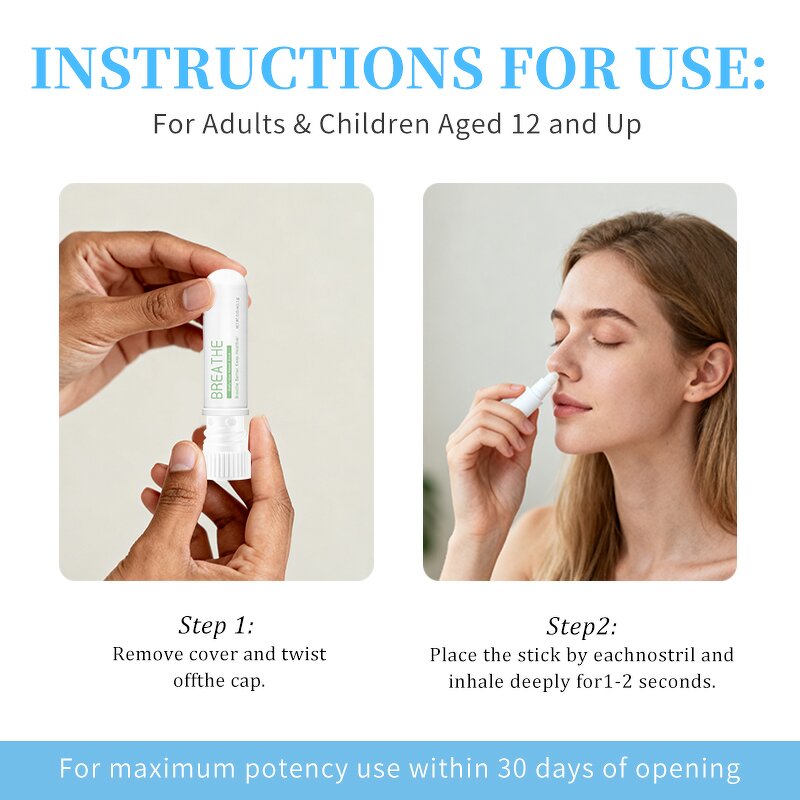 Nasal Stick Manufacturer - Natural Essential Oil Anti Fatigue Boost Focus Herbal Formula