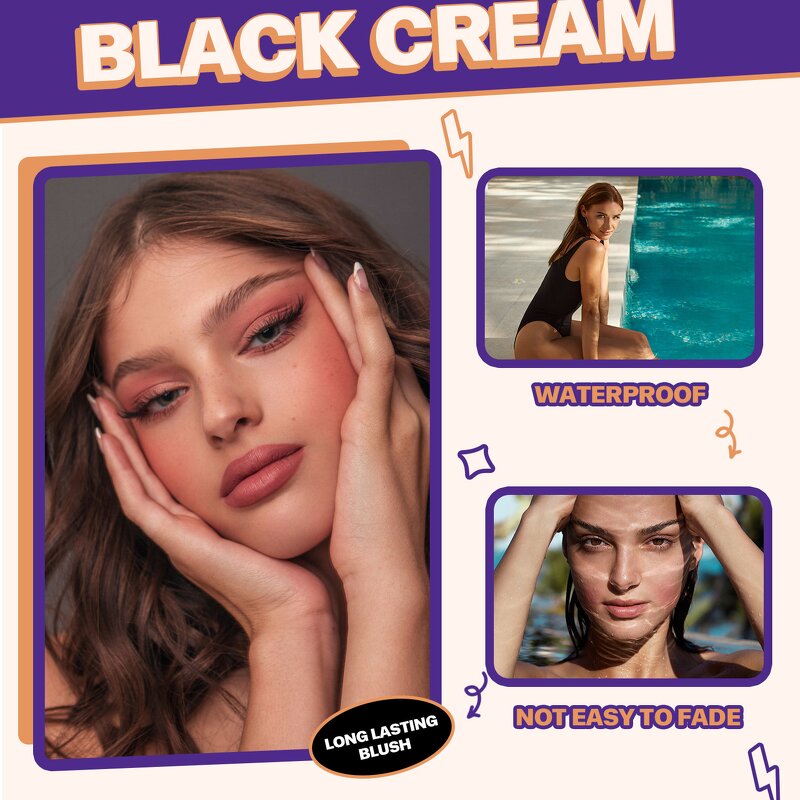 Blusher Manufacturer - Private Label Herbal Cream Temperature Black Color Changing Fair Face