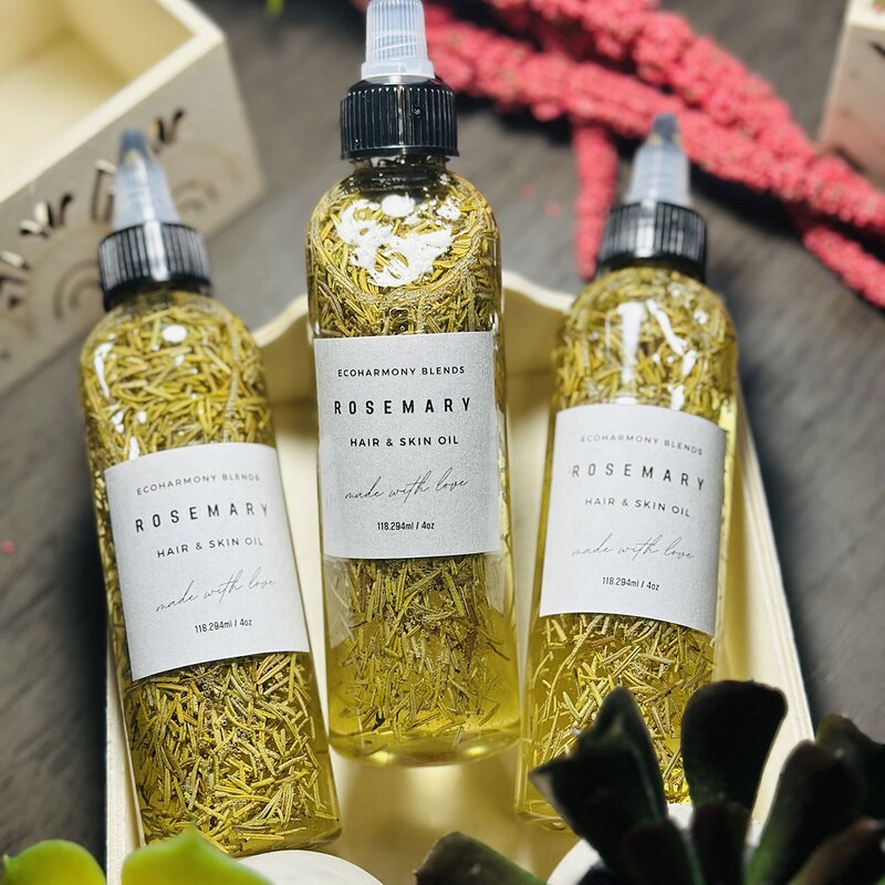 Hair Growth Oil Manufacturer - Homemade Herbal Vegan Olive Jojoba Castor Rosemary Avocado Peppermint