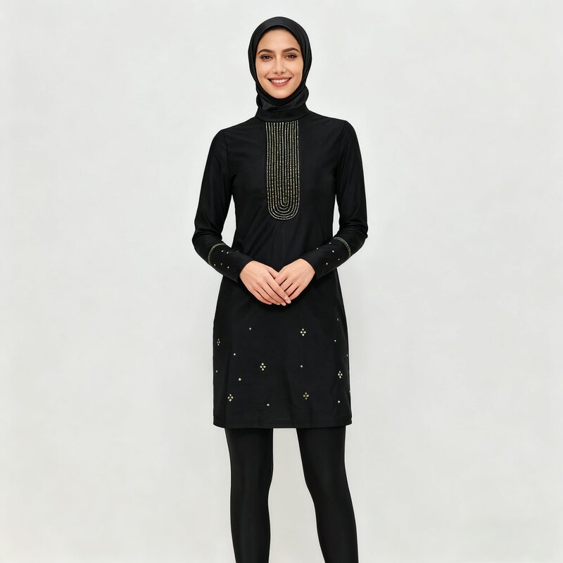Swimwear Manufacturer - OEM 3 Piece Muslim Modest Women Female Swimming Costumes