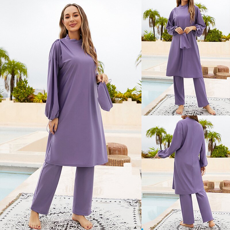 Swimwear Manufacturer - 3 Pieces Full Cover Hijab Modest Swimsuit for Women