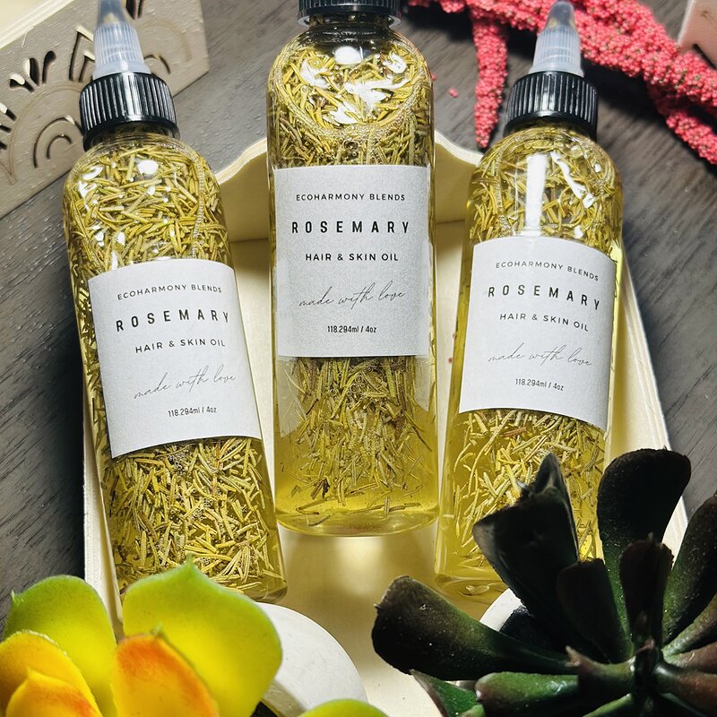 Hair Growth Oil Manufacturer - Homemade Herbal Vegan Olive Jojoba Castor Rosemary Avocado Peppermint