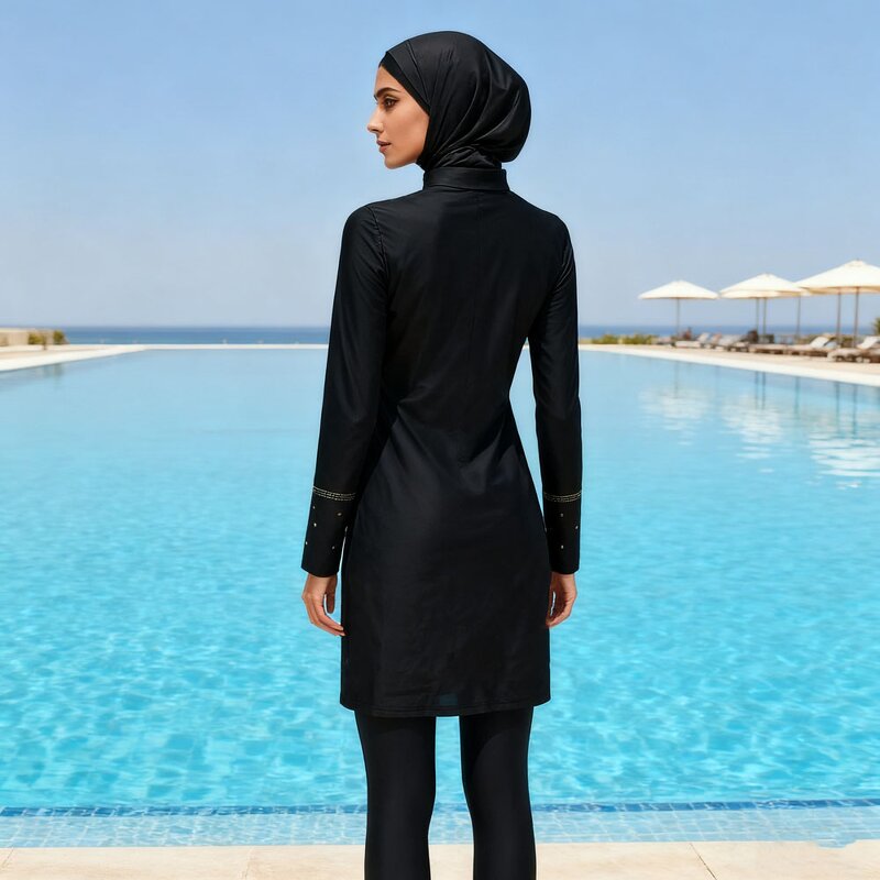 Swimwear Manufacturer - OEM 3 Piece Muslim Modest Women Female Swimming Costumes