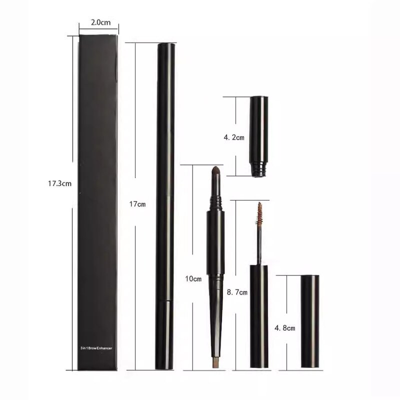 Eyebrow Pencil Manufacturer - 3 in 1 Waterproof High Pigment Custom Logo & OEM