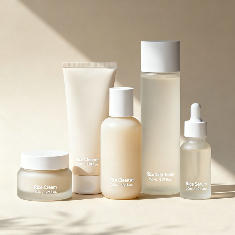 Skincare Set Manufacturer - Private Label Korean Rice 5-in-1 Brightening Moisturizing