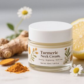 Neck Cream Manufacturer - Private Label Turmeric Kojic Acid Firming with Retinol Collagen Hyaluronic Acid