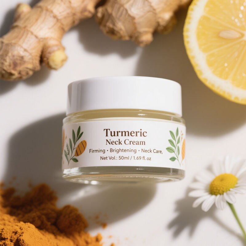 Neck Cream Manufacturer - Private Label Turmeric Kojic Acid Firming with Retinol Collagen Hyaluronic Acid