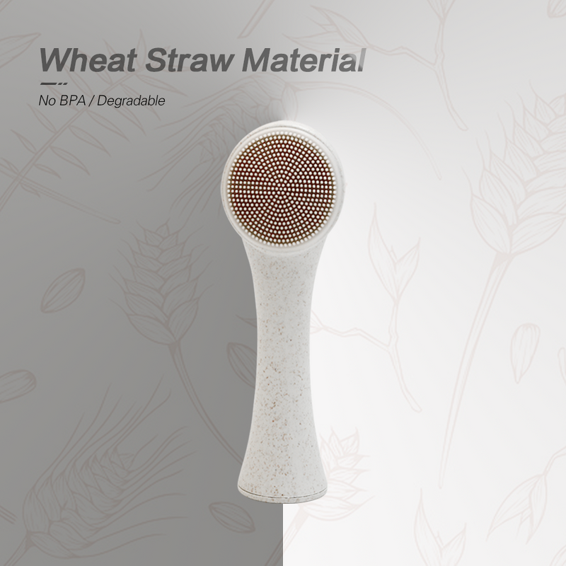 Facial Cleansing Brush Manufacturer - Biodegradable Wheat Straw Handle Manual 2 in 1