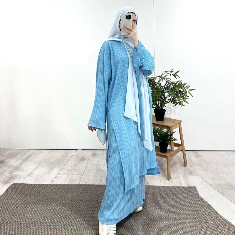Robes Manufacturer - Fabric 2 Piece Dresses Set Women Middle East Dress Muslim