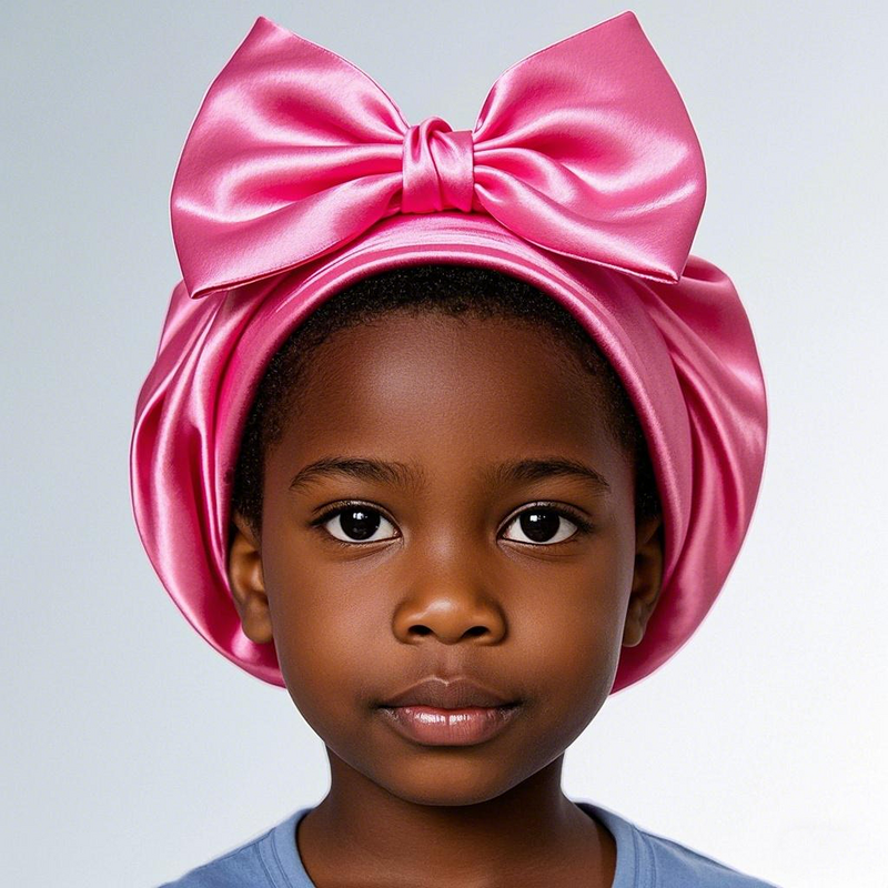 Hair Bonnet Manufacturer - Toddler Satin Baby Girls Sleeping Cap with Wide Elastic Tie