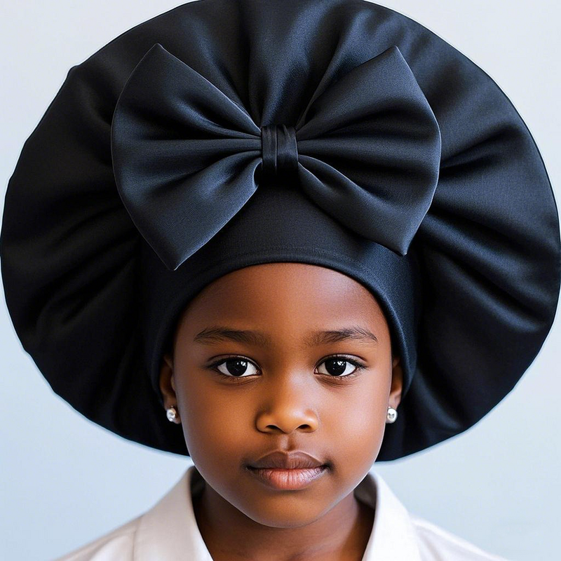 Baby Bonnet Manufacturer - Satin with Elastic Band For Kids Cute Cartoon Sleeping Cap