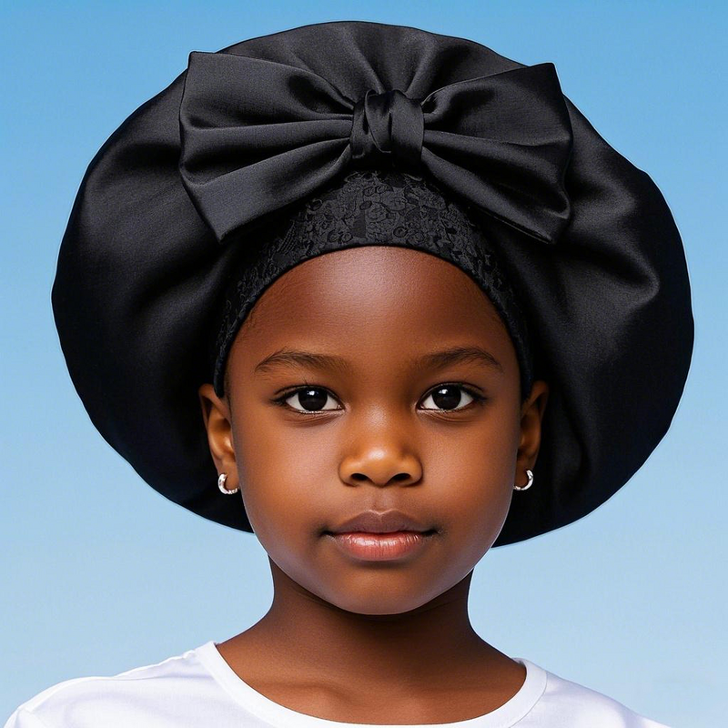 Baby Bonnet Manufacturer - Satin with Elastic Band For Kids Cute Cartoon Sleeping Cap