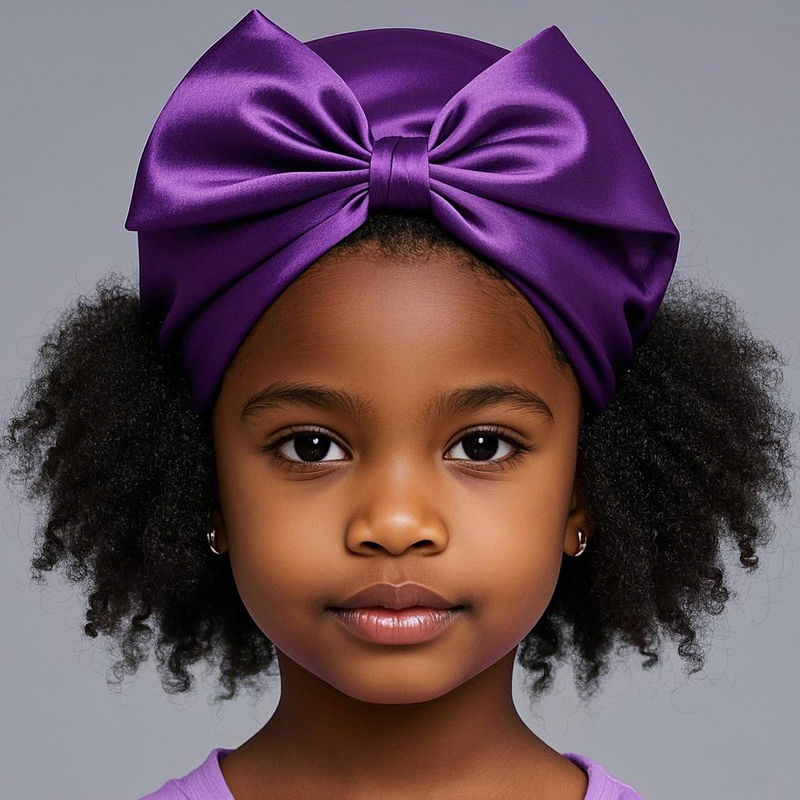 Hair Bonnet Manufacturer - Toddler Satin Baby Girls Sleeping Cap with Wide Elastic Tie