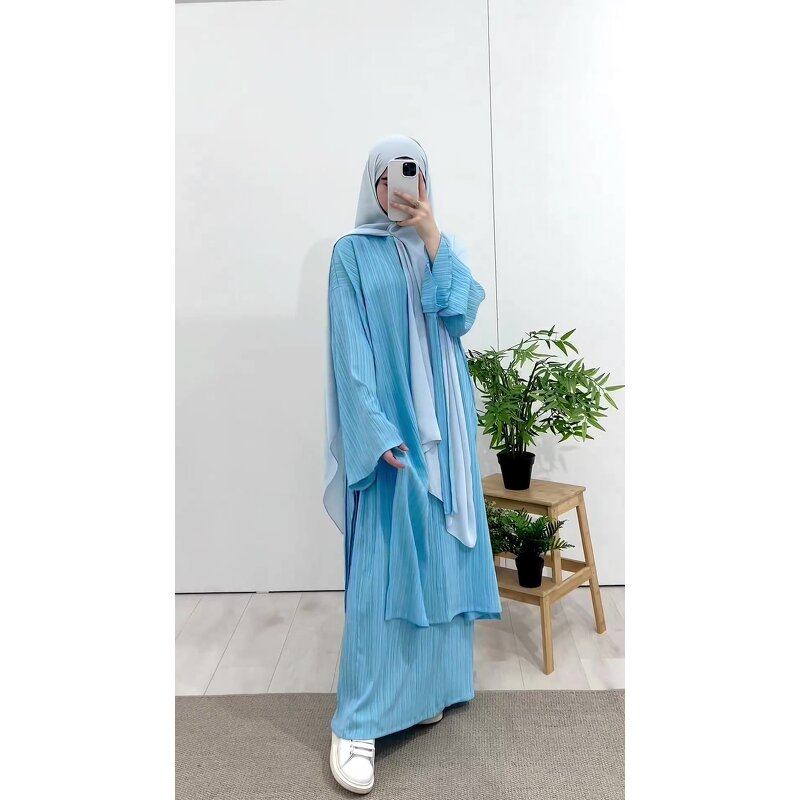 Robes Manufacturer - Fabric 2 Piece Dresses Set Women Middle East Dress Muslim