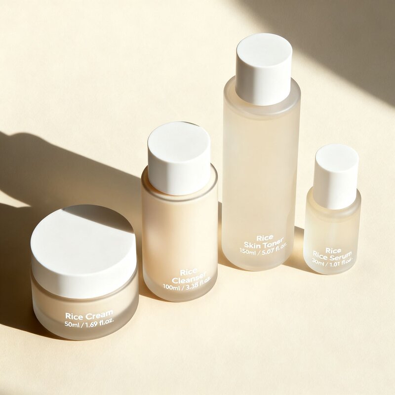 Skincare Set Manufacturer - Private Label Korean Rice 5-in-1 Brightening Moisturizing