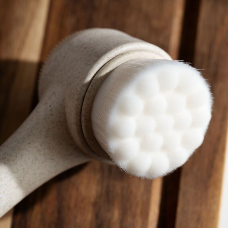 Facial Cleansing Brush Manufacturer - Biodegradable Wheat Straw Handle Manual 2 in 1