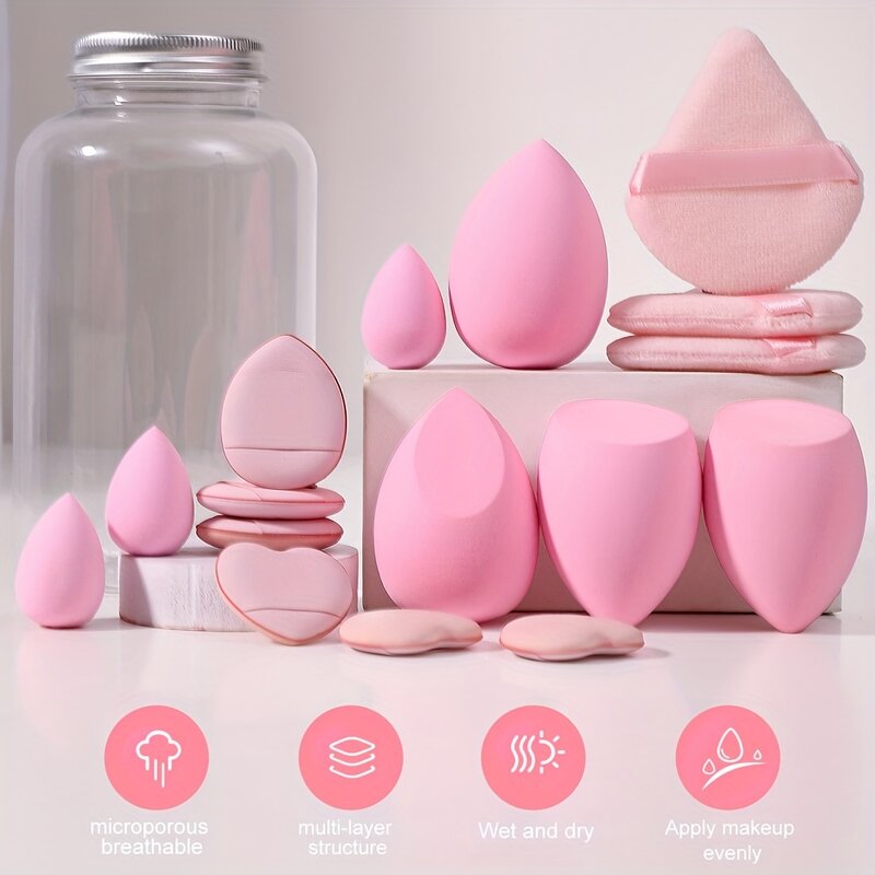 Powder Puff Set Manufacturer - 16pcs Best Makeup Triangle Sponge Set