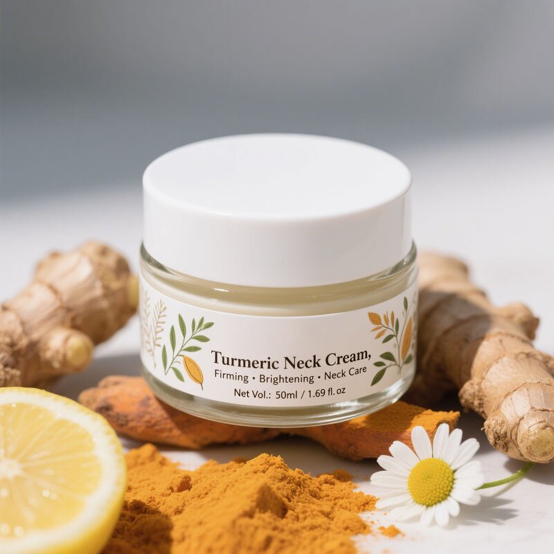 Neck Cream Manufacturer - Private Label Turmeric Neck Firming Natural Skin Tightening Anti-Aging