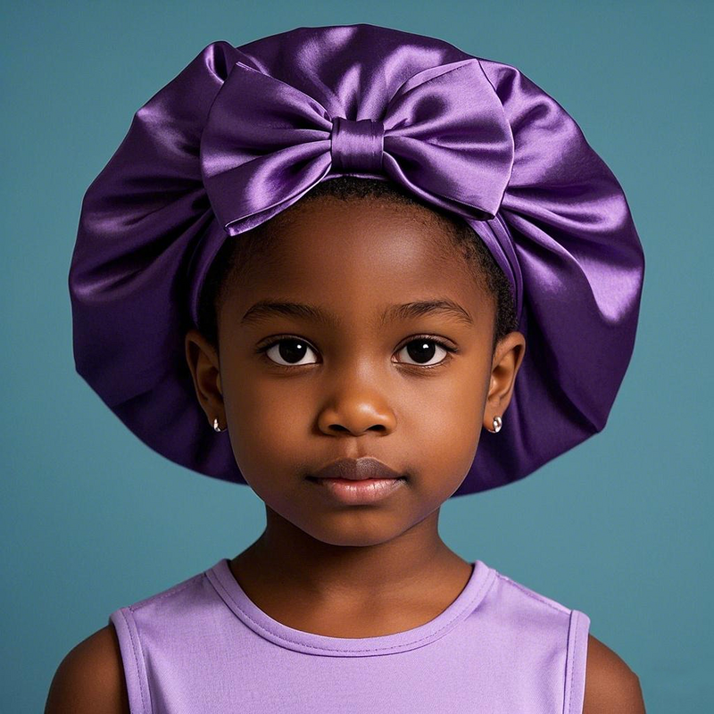 Hair Bonnet Manufacturer - Toddler Satin Baby Girls Sleeping Cap with Wide Elastic Tie