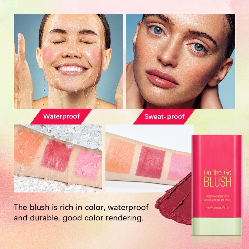 Blush Stick Manufacturer - Vegan Cosmetic Face Glow Cream En Barra Custom Logo