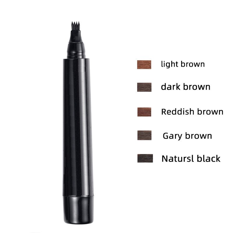 Eyebrow Pen Manufacturer - Long Lasting 3d Waterproof Microblading 4 Fork Tip Pencil