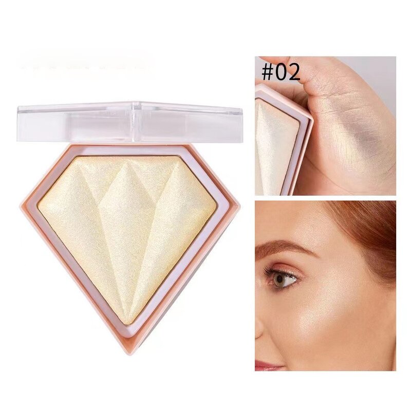 Highlighter Manufacturer - Customized Pink Glitter Diamond Makeup Highlight Custom Logo