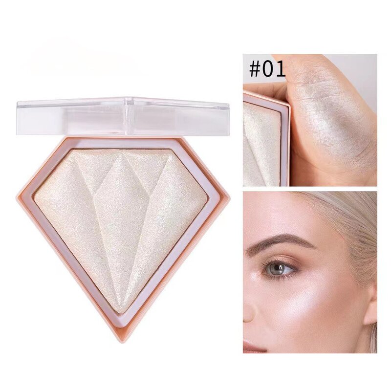 Highlighter Manufacturer - Customized Pink Glitter Diamond Makeup Highlight Custom Logo