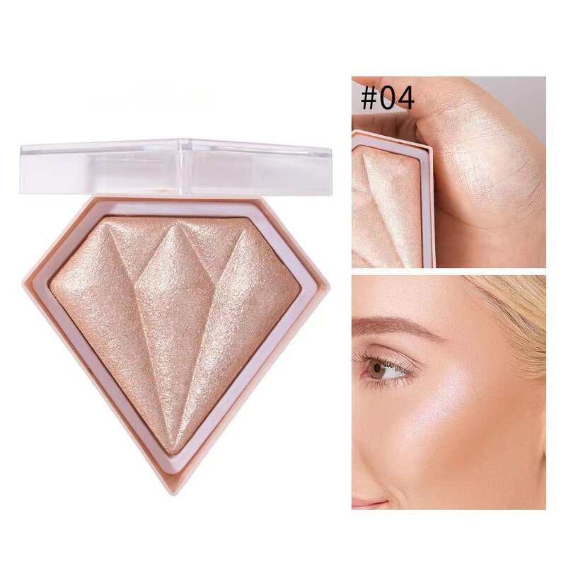 Highlighter Manufacturer - Customized Pink Glitter Diamond Makeup Highlight Custom Logo