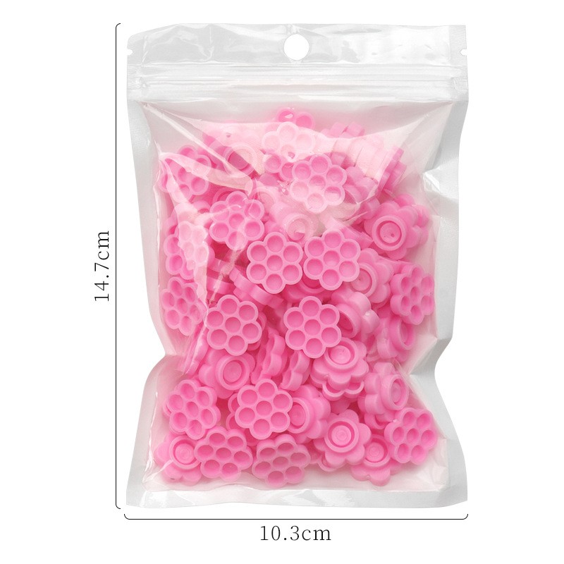 Eyelash Glue Tray Factory - 100pcs 8 Holes Flower Design