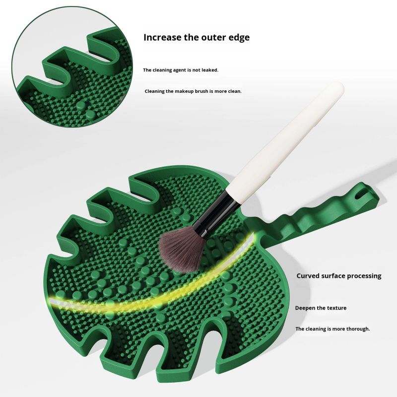 Makeup Brush Cleaning Pad Factory - Silicone Maple Leaf Design