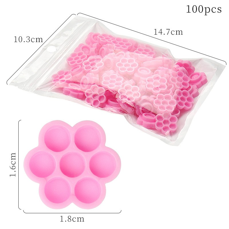 Eyelash Glue Tray Factory - 100pcs 8 Holes Flower Design