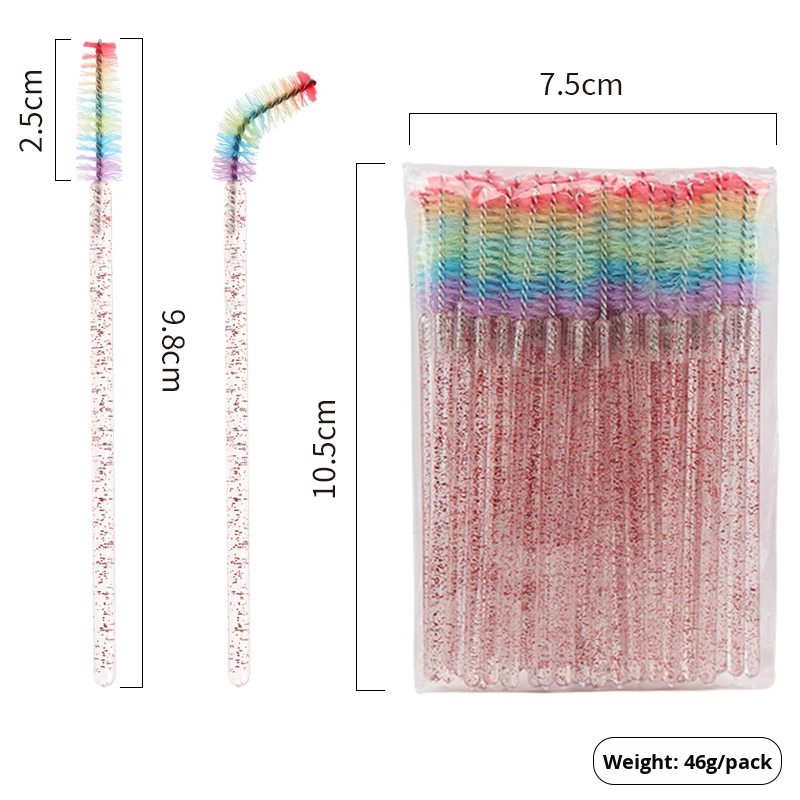 Eyelash Brush Manufacturer - 50pcs Rainbow Crystal Solid Rod
