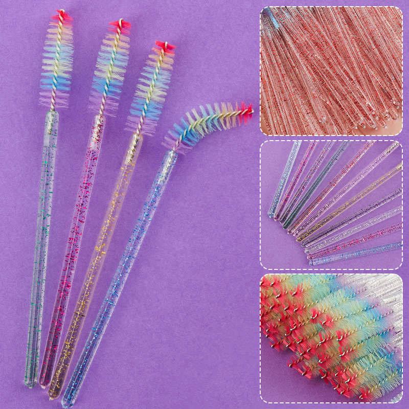 Eyelash Brush Manufacturer - 50pcs Rainbow Crystal Solid Rod