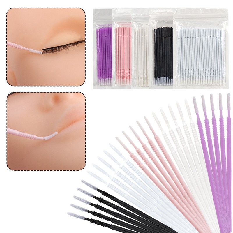 Eyelash Cleaning Swab Manufacturer - Disposable 100 Pcs Nylon