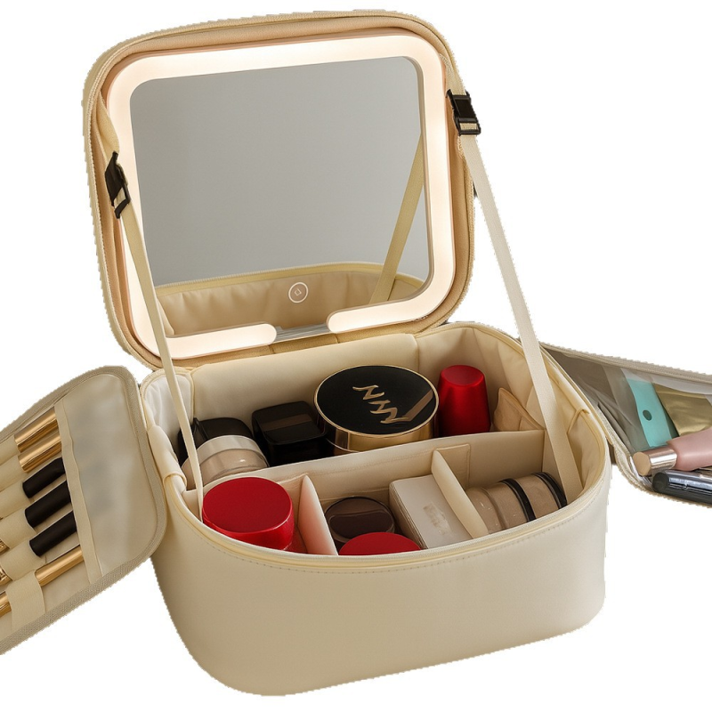 Travel Cosmetic Bag Factory - Large Capacity LED Mirror