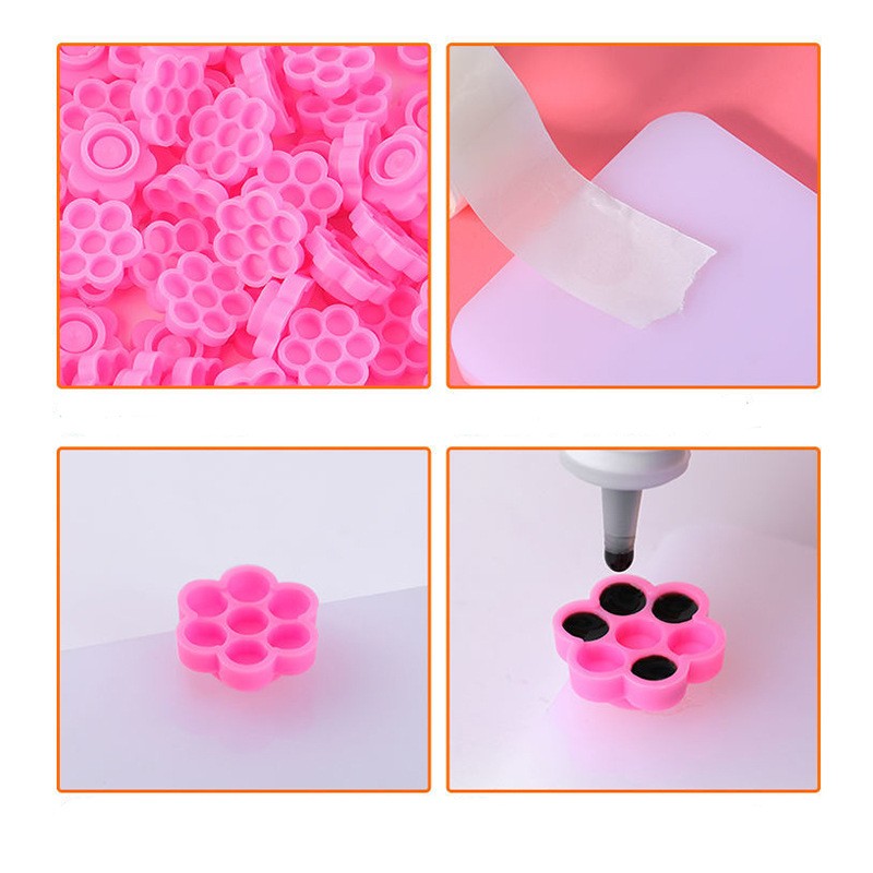 Eyelash Glue Tray Factory - 100pcs 8 Holes Flower Design