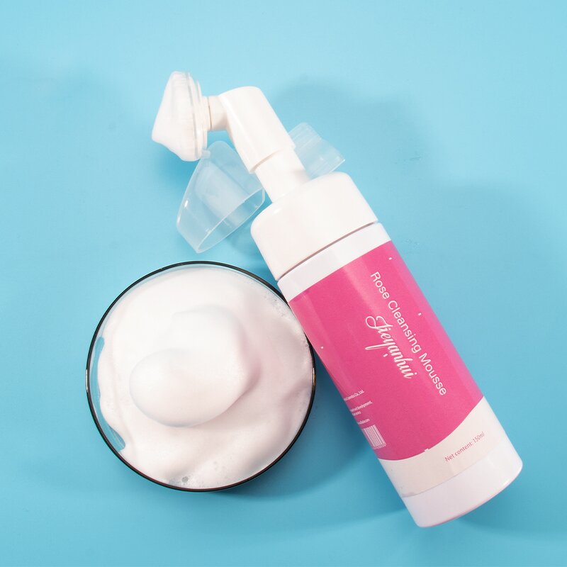 Facial Cleanser Manufacturer - 120ml OEM Private Label Rose Face Wash Foam Cleansing Mousse Cleanser