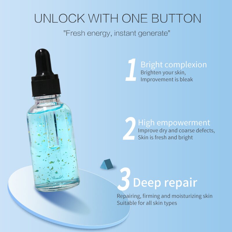 Face Serum Manufacturer - OEM Private Label GHK-Cu Whitening Organic Collagen 24K Gold Blue Copper Peptide