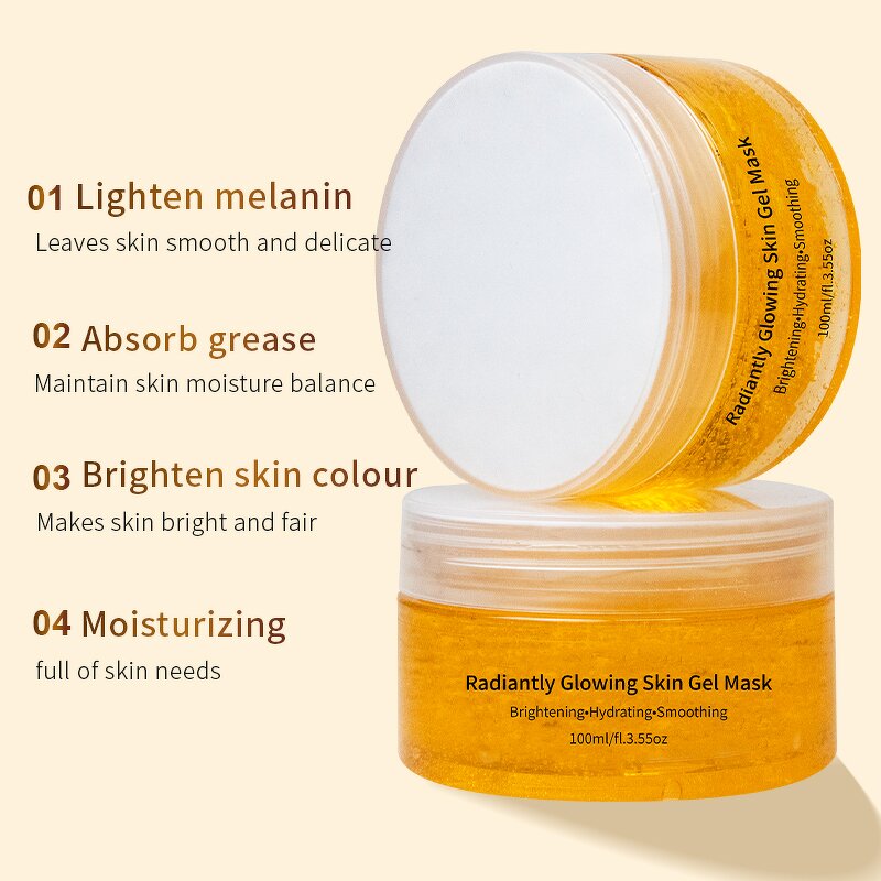 Facial Mask Manufacturer - 100ml Glowing Skin Gel Mask Tranexamic Acid Glutathione Arbutin Turmeric Serum
