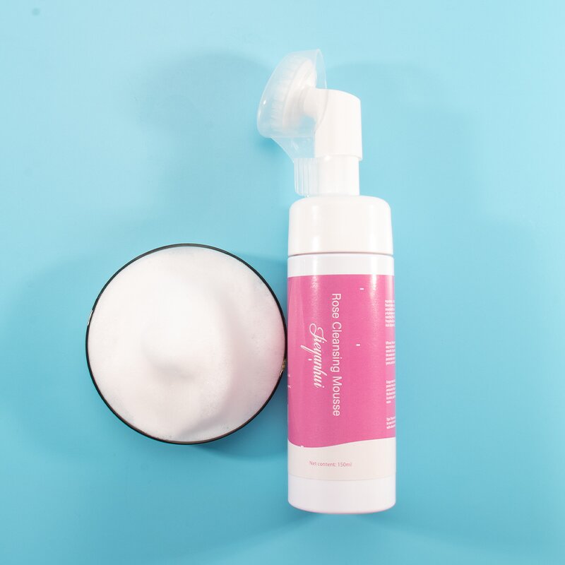 Facial Cleanser Manufacturer - 120ml OEM Private Label Rose Face Wash Foam Cleansing Mousse Cleanser
