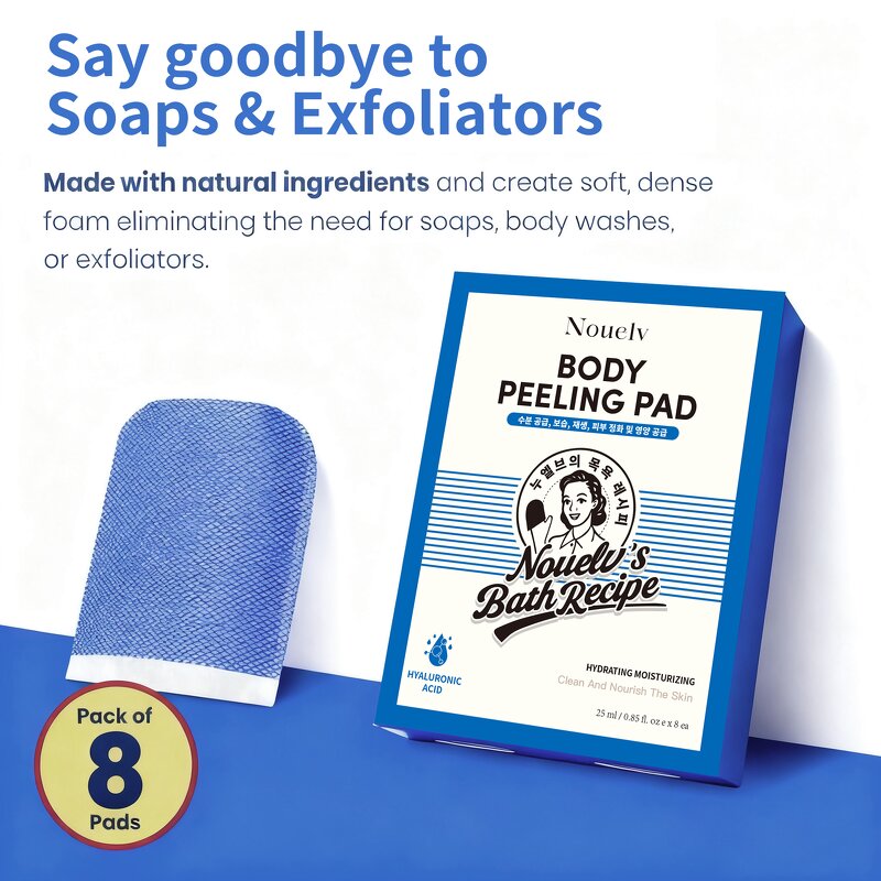 Body Peeling Pad Manufacturer - 8 Pads Bath Recipe with Hyaluronic Acid Exfoliating & OEM/ODM