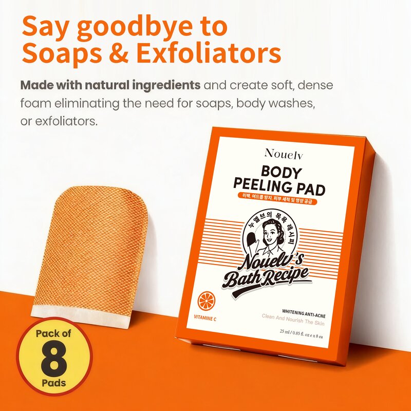 Body Peeling Pad Manufacturer - 8 Pads with Vitamin C Exfoliating Whitening & OEM/ODM Factory