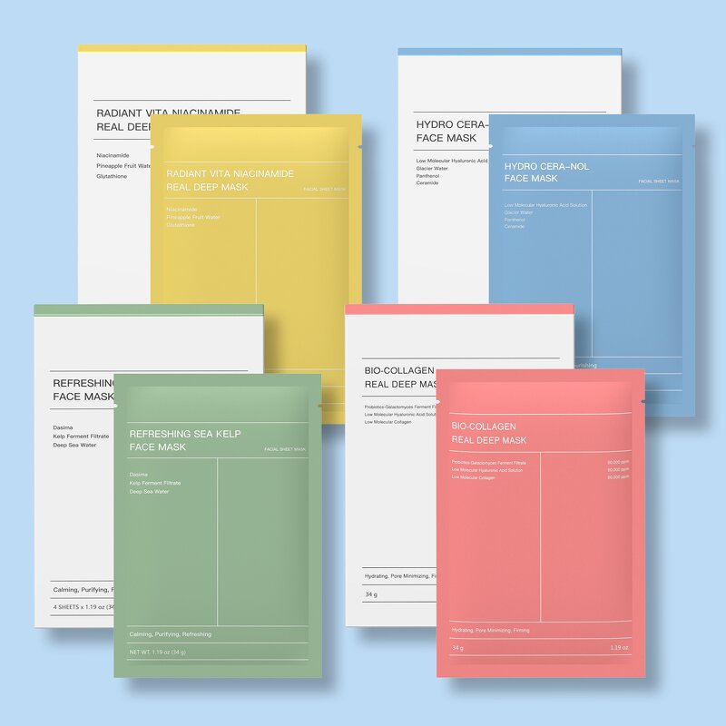 Facial Mask Manufacturer - 4 Pcs/Box Collagen Real Herbal Firming Brightening & Wholesale