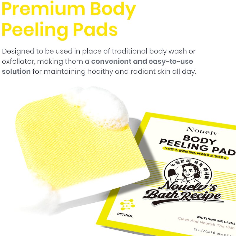 Body Peeling Pad Manufacturer - 8 Pads Bath Recipe with Retinol Exfoliating for Women & OEM